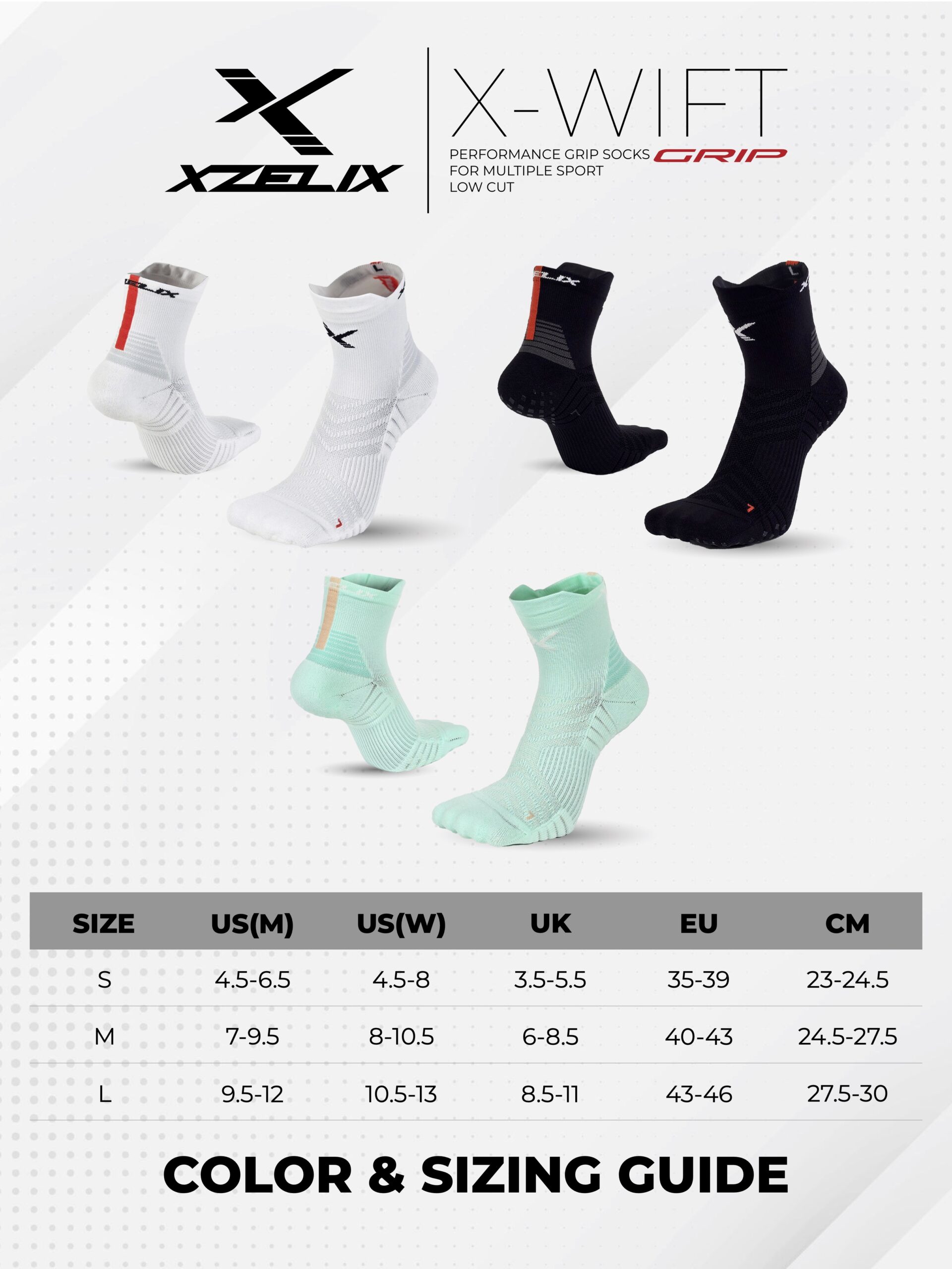 X-Wift GRIP - Sunrise Edition | Performance Low Cut Socks - Image 16